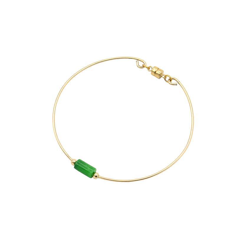 18K GOLD Jade Beaded Chain Bracelet Gemstone Bracelet Healing Stone Good  Luck Jewelry WATERPROOF Personalized Anniversary Gift for Her - Etsy